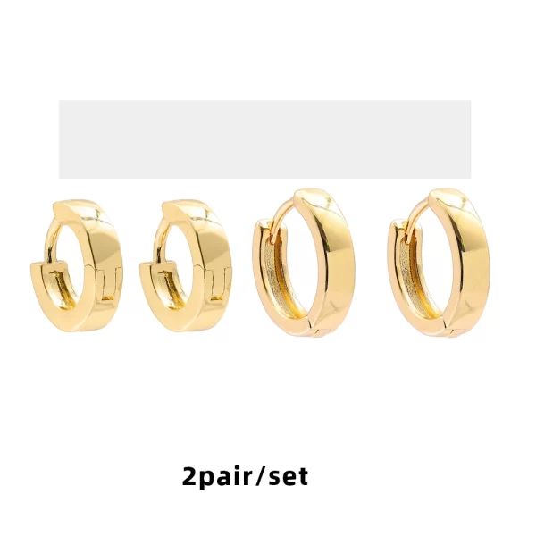 3 Pairs/set Punk Geometric Big Small Hoop Earrings for Women Men Gold Color Metal Chain Circle Huggie Earrings Korean Jewelry - Image 13