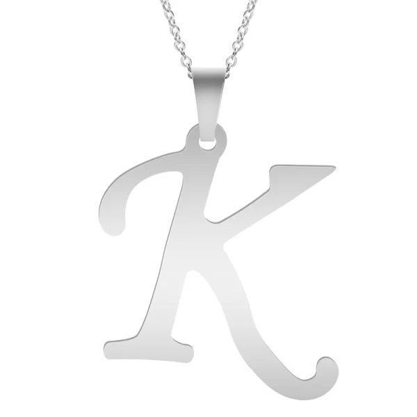 Fashion Letters A-Z Necklace for Women Men Stainless Steel High Quality English Alphabe Necklace A B C D E FGHIJKLMNOPQRSTUVWXYZ - Image 12