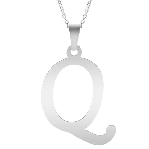 Fashion Letters A-Z Necklace for Women Men Stainless Steel High Quality English Alphabe Necklace A B C D E FGHIJKLMNOPQRSTUVWXYZ - Image 29