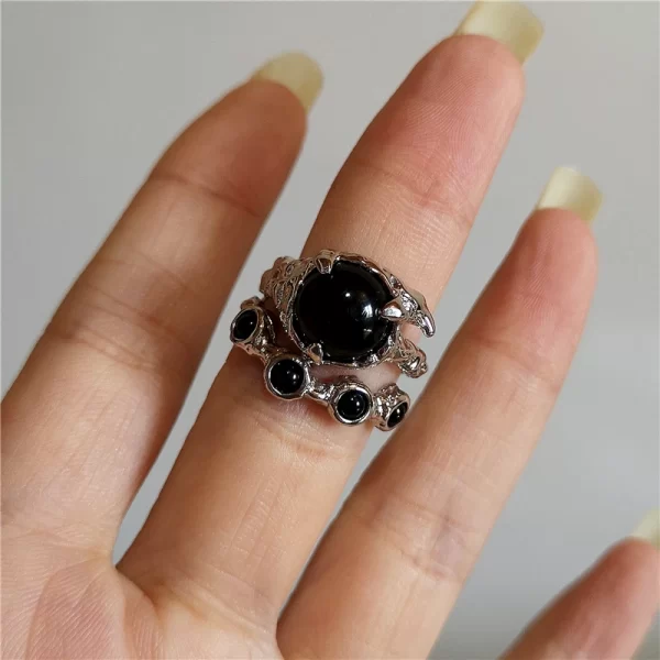 Vintage Goth Thorny Rose Couple Rings For Men Women Charm Irregularity Opening Stainless Steel Punk Finger Ring Jewelry Y2k Gift - Image 11