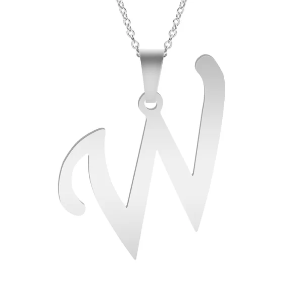 Fashion Letters A-Z Necklace for Women Men Stainless Steel High Quality English Alphabe Necklace A B C D E FGHIJKLMNOPQRSTUVWXYZ - Image 17