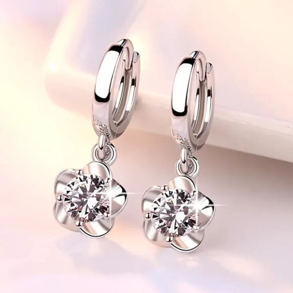 925 Sterling Silver Earrings Jewelry High Quality Retro Simple Pattern Purple White Zircon Earrings Hot Sale - Image 3