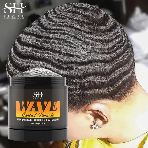 360 Wavy Frizz Control Gel Wave Control Pomade Hair Styling Wax Anti-Hair Loss Clay Hair Pomade   for African Black Men  Hair St - Image 4