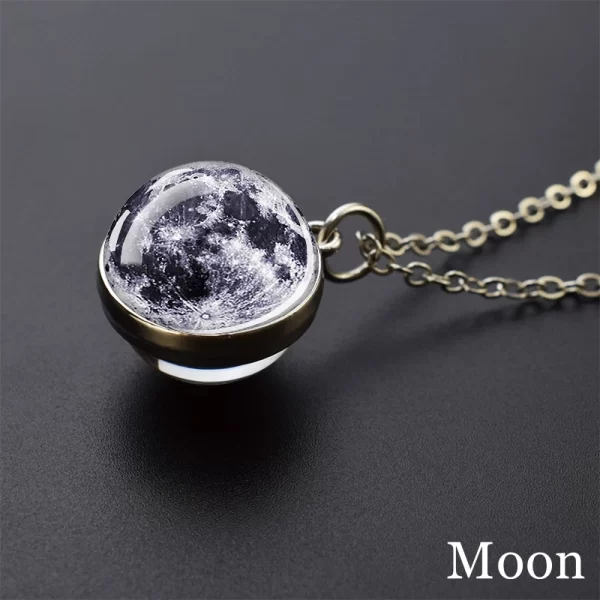 Solar System Universe Space Moon Sun Earth Planet Necklaces Two-sided Glass Ball Pendant Nebula Necklace Women Men Jewelry Gift - Image 15