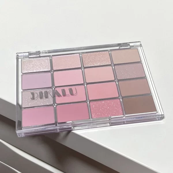 DIKALU Korean Low Saturation Eyeshadow Palette 16 Colors High Appearance Level Matte Contortion Pink Earth Naturally Bri - Image 2