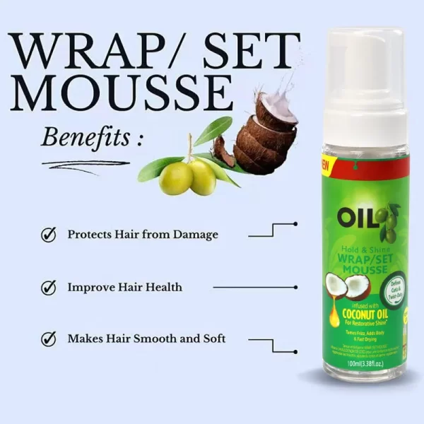 Wrap Foam Wrapping Lotion Hair Mousse Strong Hold Setting Lotion Hair Moisturizing Curl Mousse Natural Hair Hold & Shine Mousse - Image 3