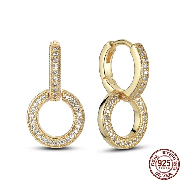 Trend Original Me Earring Silver 925 Round Circle Feather Dangle Hoop Earrings for Women Fashion Zircon CZ Earing Hoop Jewelry - Image 69