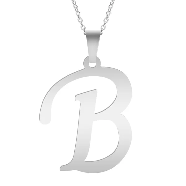 Fashion Letters A-Z Necklace for Women Men Stainless Steel High Quality English Alphabe Necklace A B C D E FGHIJKLMNOPQRSTUVWXYZ - Image 31