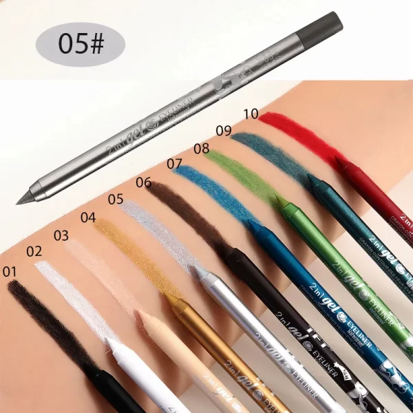 Waterproof Eyeliner Long Lasting Pencil Colourful Pigment Blue Black White Color Gel Eye Liner Pen Makeup Eye Beauty Cosmetics - Image 11