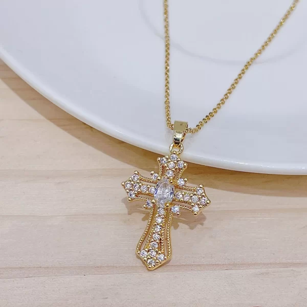 Men Women Hip Hop Zircon Cross Shiny Pendant Stainless Steel Necklace Charm Bling Exquisite Necklaces Jewelry Fashion Gifts - Image 8