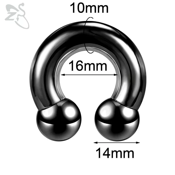 ZS 1 Piece 2/4/6/8G Black Color Stainelss Steel Horseshoe Nose Ring Men Punk Large Gauge Piercings Ear Expander Septum Piercing - Image 21