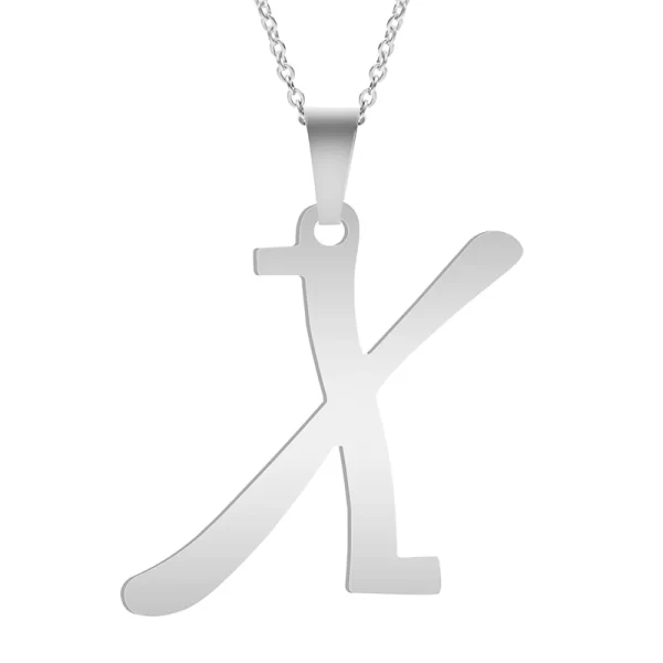 Fashion Letters A-Z Necklace for Women Men Stainless Steel High Quality English Alphabe Necklace A B C D E FGHIJKLMNOPQRSTUVWXYZ - Image 16