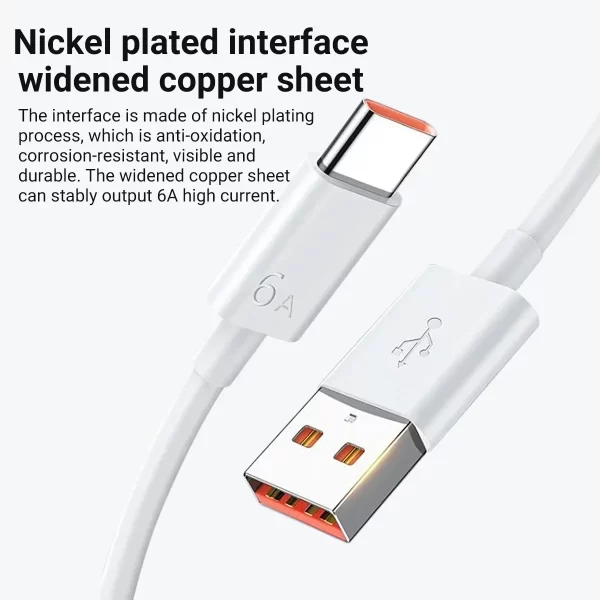 6A 66W Super Fast EU Wall Charger For Huawei Mate 40 50 60 P50 Nova 8 9 10 Honor 90 100 X7 X8 X9 Magic Type C Charging USB Cable - Image 4