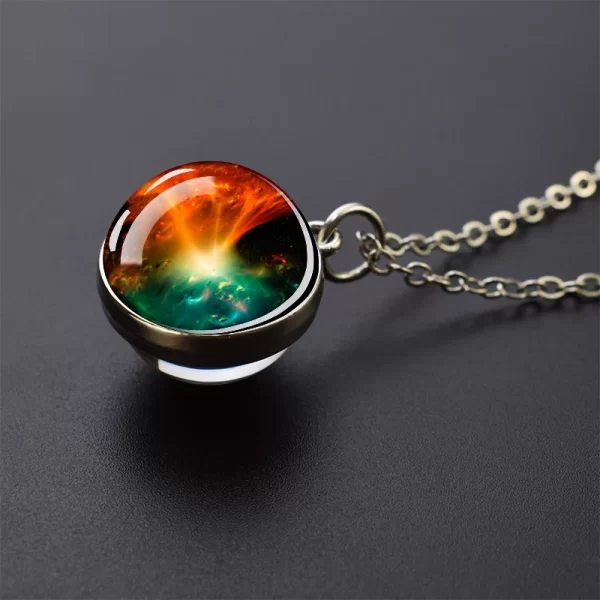 Solar System Universe Space Moon Sun Earth Planet Necklaces Two-sided Glass Ball Pendant Nebula Necklace Women Men Jewelry Gift - Image 21