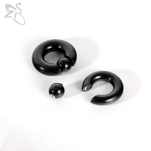 ZS 1 Piece 2/4/6/8G Black Color Stainelss Steel Horseshoe Nose Ring Men Punk Large Gauge Piercings Ear Expander Septum Piercing - Image 2