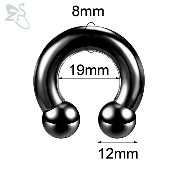 ZS 1 Piece 2/4/6/8G Black Color Stainelss Steel Horseshoe Nose Ring Men Punk Large Gauge Piercings Ear Expander Septum Piercing - Image 24