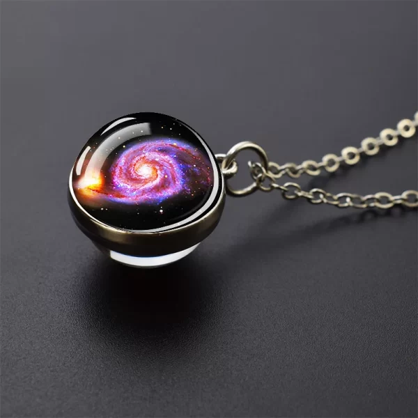 Solar System Universe Space Moon Sun Earth Planet Necklaces Two-sided Glass Ball Pendant Nebula Necklace Women Men Jewelry Gift - Image 24