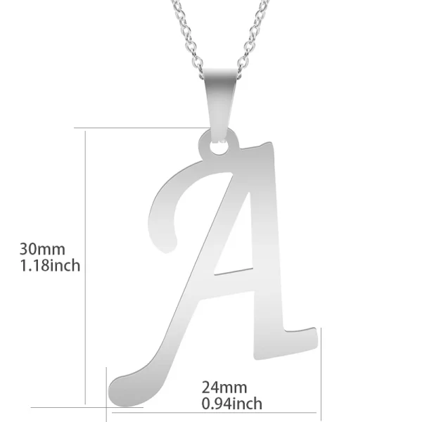 Fashion Letters A-Z Necklace for Women Men Stainless Steel High Quality English Alphabe Necklace A B C D E FGHIJKLMNOPQRSTUVWXYZ - Image 6