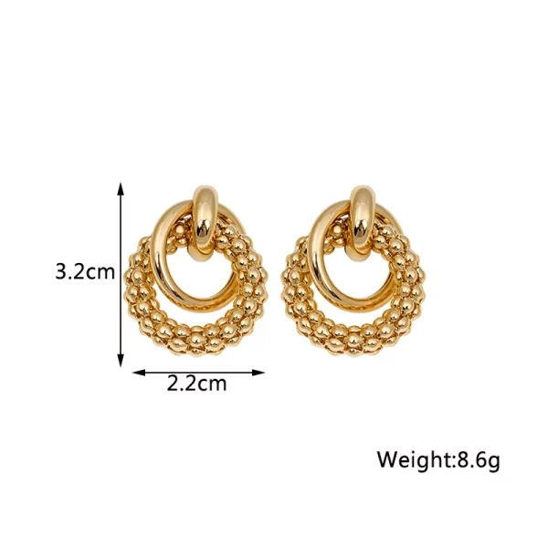 New Twist Stud Earrings Gold Color Metal Women Earrings Rotating Spiral Unusual Earrings for Ladies European Jewelry - Image 3