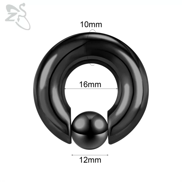 ZS 1 Piece 2/4/6/8G Black Color Stainelss Steel Horseshoe Nose Ring Men Punk Large Gauge Piercings Ear Expander Septum Piercing - Image 7