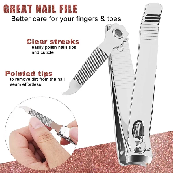 Nail Clipper,Premium Stainless Steel Fingernail and Toenail Clipper Cutters, Fingernail Clipper Cutters with Nail File Sharp. - Image 5