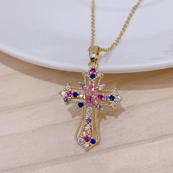 Men Women Hip Hop Zircon Cross Shiny Pendant Stainless Steel Necklace Charm Bling Exquisite Necklaces Jewelry Fashion Gifts - Image 7