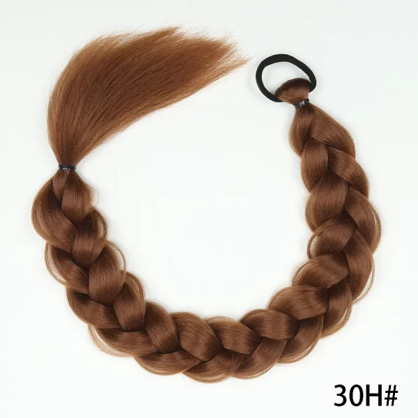 Synthetic Long Twist Braid Ponytail Extensions With Rubber Band 24 Inch Boxing Braided Hair Extensions For Women Daily Use - Image 11