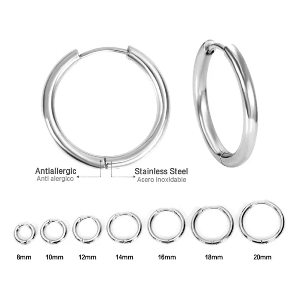 1 Pair Stainless Steel Hoop Earrings Women Men Gold Color Small Earrings Girl Jewelry Pendientes Mujer Aretes Cartilage Piercing - Image 6