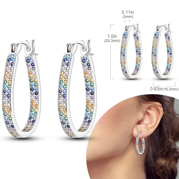 925 Sterling Silver Hoops Earrings Hypoallergenic Hoops Earrings With Zirconia Fashion High Quality Jewelry for Women Girls - Image 25