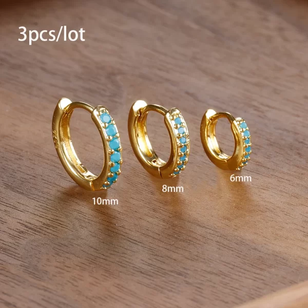 3 PCS/Set Simple Stainless Steel Crystal Small Hoop Earring Women Tiny Gold Color Cartilage Piercing Earring Minimalism Jewelry - Image 12