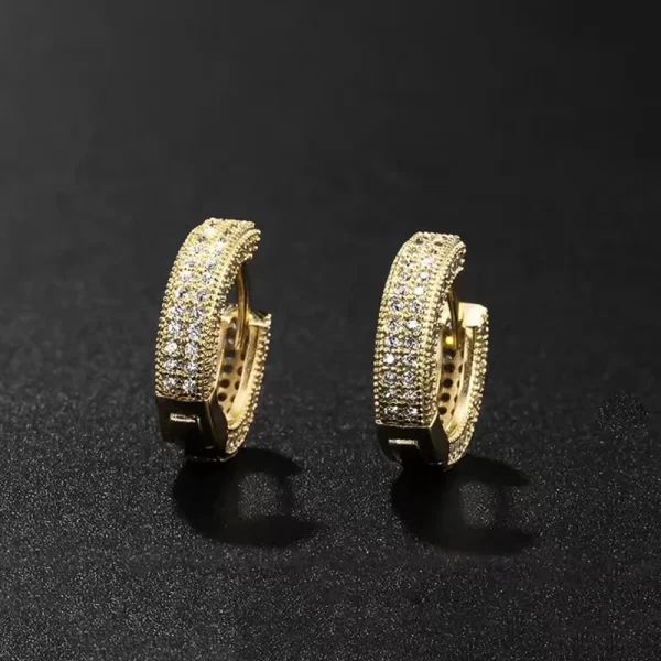 Iced Out Hoop Earrings Cubic Zirconia Huggie Cartilage Cuff Hypoallergenic Luxury Fashion Round Earrings for Men Jewelry - Image 36