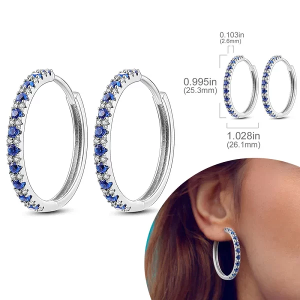 925 Sterling Silver Hoops Earrings Hypoallergenic Hoops Earrings With Zirconia Fashion High Quality Jewelry for Women Girls - Image 27