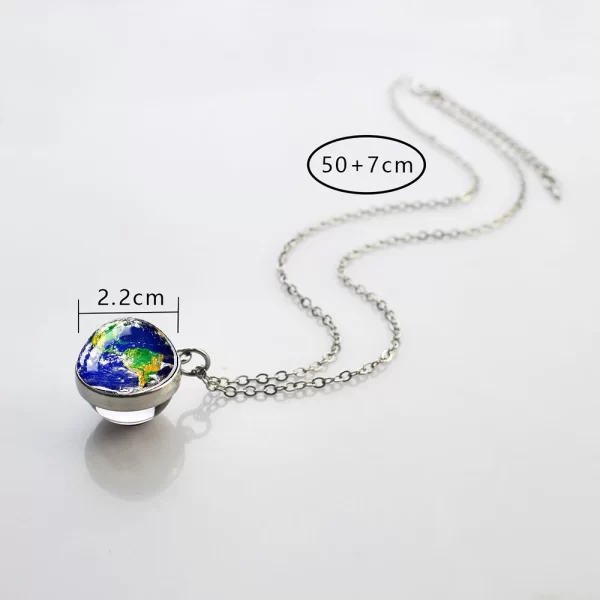 Solar System Universe Space Moon Sun Earth Planet Necklaces Two-sided Glass Ball Pendant Nebula Necklace Women Men Jewelry Gift - Image 5