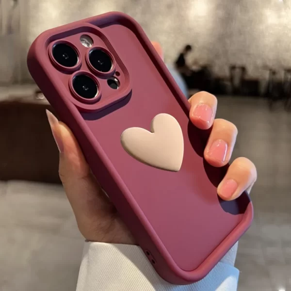 Luxury Cute 3D Love Heart Silicone Phone Case For iPhone 16 15 13 12 11 14 Pro Max X XR XS 16 Plus Shockproof Candy Back Cover - Image 8