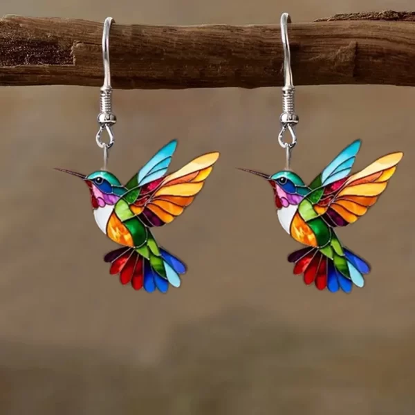 Cross border Spring Festival Colorful Bird Acrylic Earrings from Europe and AmericaHot Selling Fashion Retro Earrings - Image 6