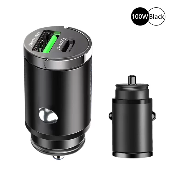 100W Mini Car Charger Lighter Fast Charging for iPhone QC3.0 Mini PD USB Type C Car Phone Charger for Xiaomi Samsung Huawei - Image 10