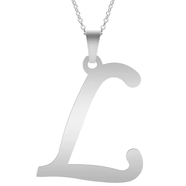 Fashion Letters A-Z Necklace for Women Men Stainless Steel High Quality English Alphabe Necklace A B C D E FGHIJKLMNOPQRSTUVWXYZ - Image 11