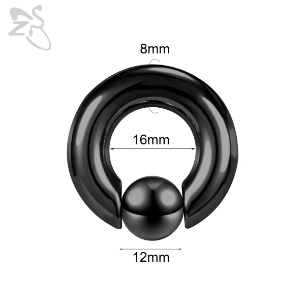 ZS 1 Piece 2/4/6/8G Black Color Stainelss Steel Horseshoe Nose Ring Men Punk Large Gauge Piercings Ear Expander Septum Piercing - Image 18