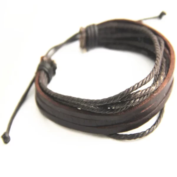 Hot Sell 100% Hand-Woven Fashion Jewelry Wrap Multilayer Leather Braided Rope Wristband Men Bracelets & Bangles For Women - Image 3