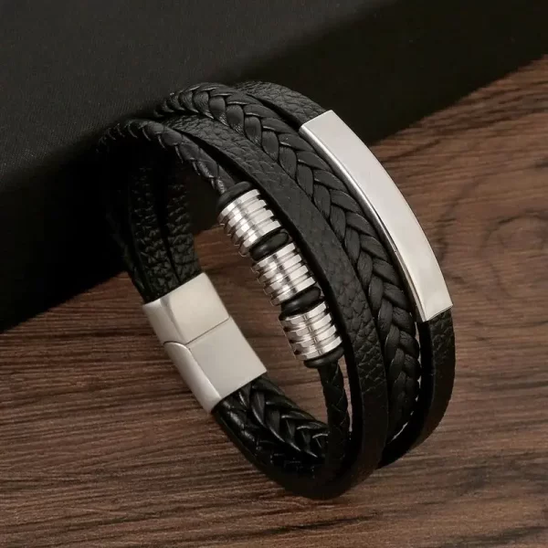 Classic Men's Leather Bracelet New Style Hand-woven Multi-layer Combination Accessory Fashion Man Jewelry Wholesale Dropshipping - Image 2