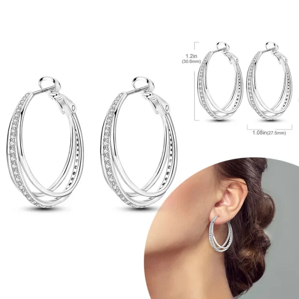 925 Sterling Silver Hoops Earrings Hypoallergenic Hoops Earrings With Zirconia Fashion High Quality Jewelry for Women Girls - Image 28