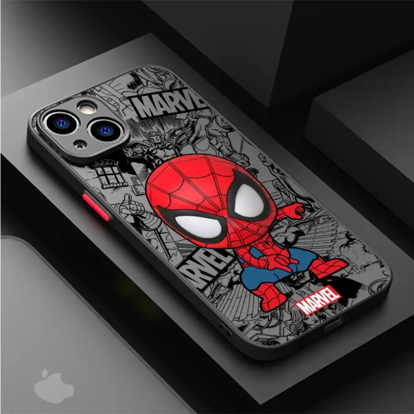 Cartoon Marvel Groot Spiderman Case for iPhone SE 12 Mini 13 Pro Max 14 Plus XS X 7 6S Plus 15 11 XR 8 Shockproof Armor Cover - Image 3