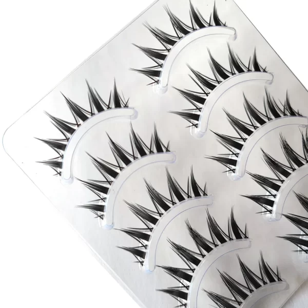 5 Pairs Natural Long Cat Eye False Eyelashes Cosplay Makeup Cross Strip Eye Lashes Handmade Manga Lashes Extension - Image 5