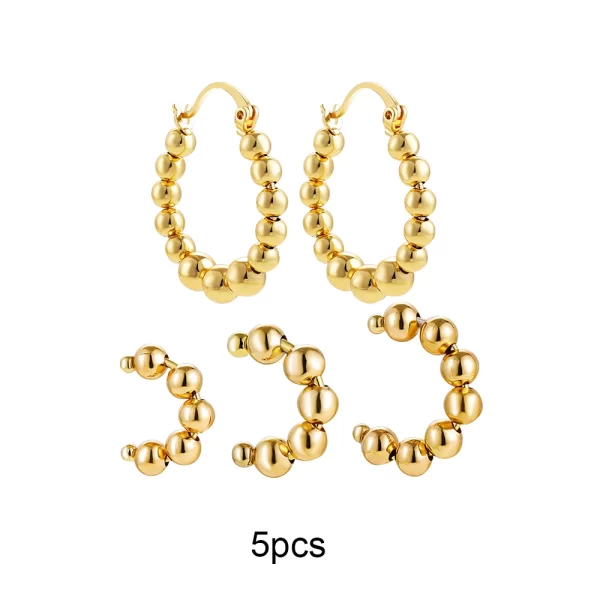 3 Pairs/set Punk Geometric Big Small Hoop Earrings for Women Men Gold Color Metal Chain Circle Huggie Earrings Korean Jewelry - Image 22