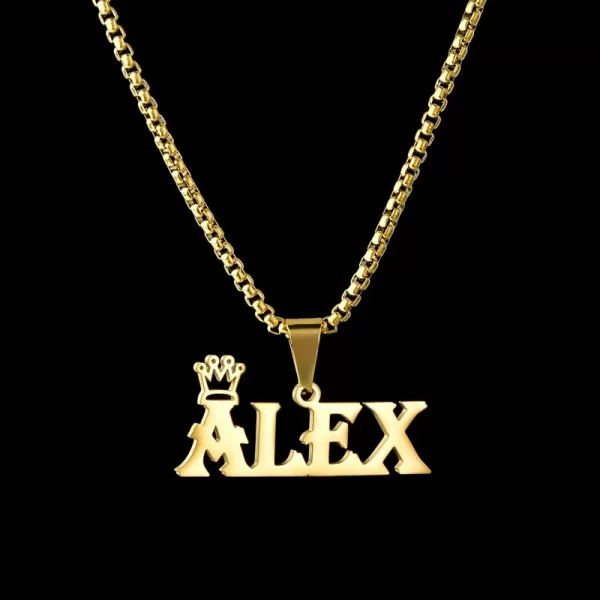 Custom Name Necklace Custom Jewelry Stainless Steel Personalized Crown Pendant For Women подвеска Men Collars Thick Chain Gifts - Image 28