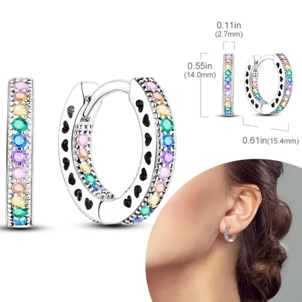 925 Sterling Silver Hoops Earrings Hypoallergenic Hoops Earrings With Zirconia Fashion High Quality Jewelry for Women Girls - Image 19