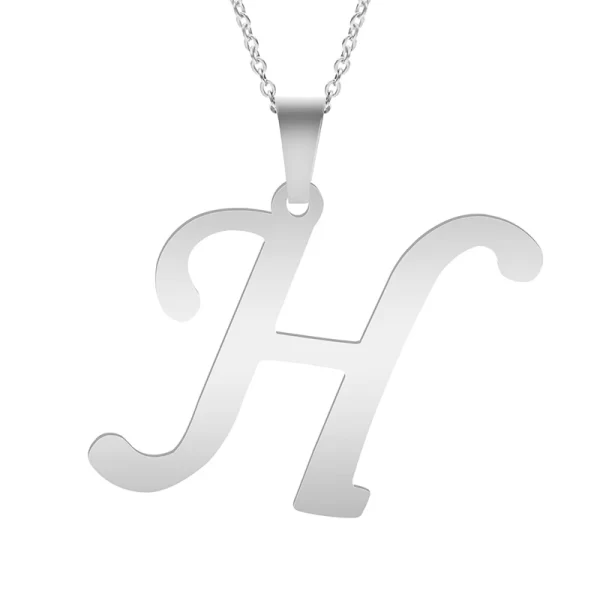 Fashion Letters A-Z Necklace for Women Men Stainless Steel High Quality English Alphabe Necklace A B C D E FGHIJKLMNOPQRSTUVWXYZ - Image 7