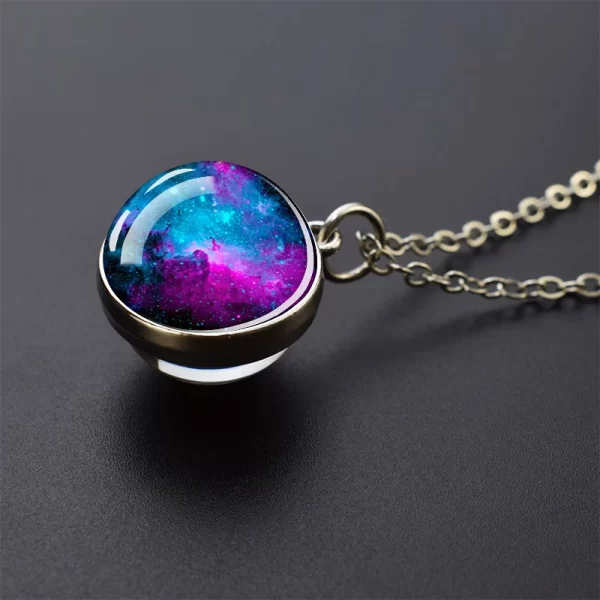 Solar System Universe Space Moon Sun Earth Planet Necklaces Two-sided Glass Ball Pendant Nebula Necklace Women Men Jewelry Gift - Image 18