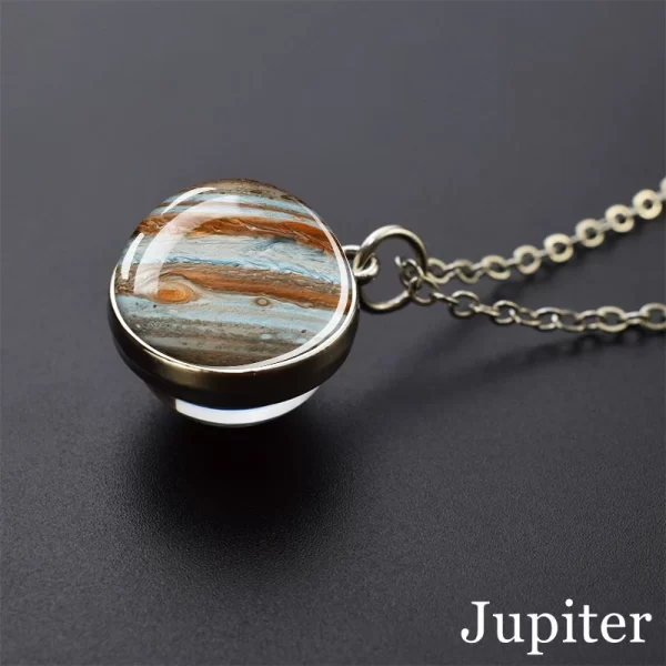 Solar System Universe Space Moon Sun Earth Planet Necklaces Two-sided Glass Ball Pendant Nebula Necklace Women Men Jewelry Gift - Image 27