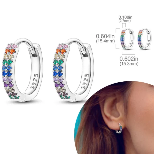 925 Sterling Silver Hoops Earrings Hypoallergenic Hoops Earrings With Zirconia Fashion High Quality Jewelry for Women Girls - Image 11